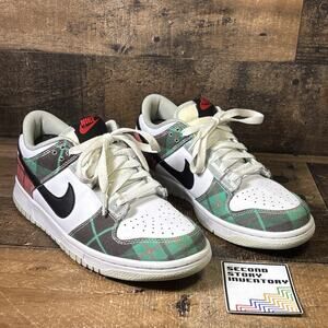 Nike Dunk Low SE 'Tartan Plaid' Shoes (GS) 6Y DV8919-100 7.5 Women Green Red